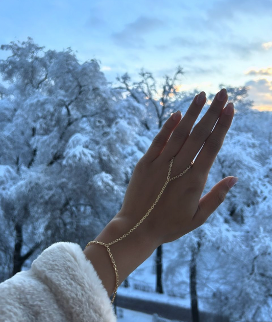 Single Lined Gold Hand chain