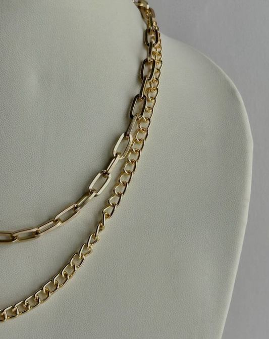 Thin + Thick Gold Necklace